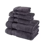 Charcoal Hotel Collection towel 6-piece set, stacked