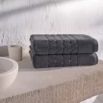 Organic Luxury Jacquard Border Towels - Bagno Milano