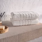 Organic Luxury Jacquard Border Towels - Bagno Milano