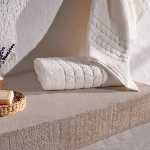 Organic Luxury Jacquard Border Towels - Bagno Milano