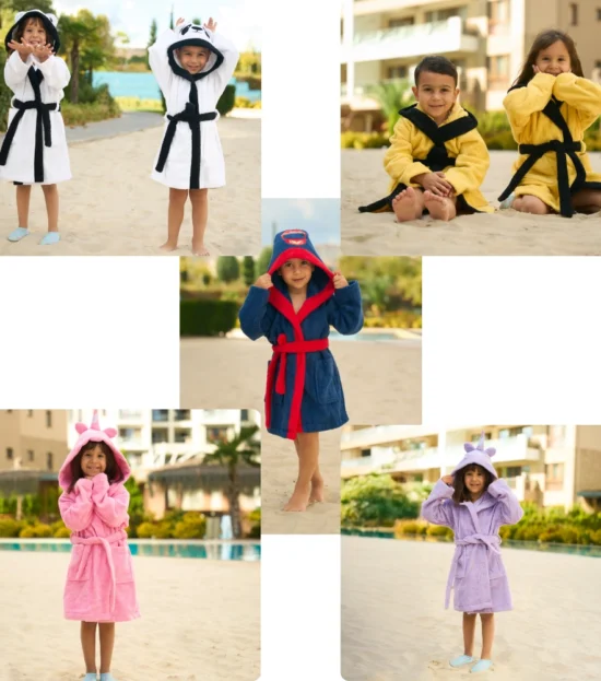 Bagno Milano organic cotton character kids bathrobe