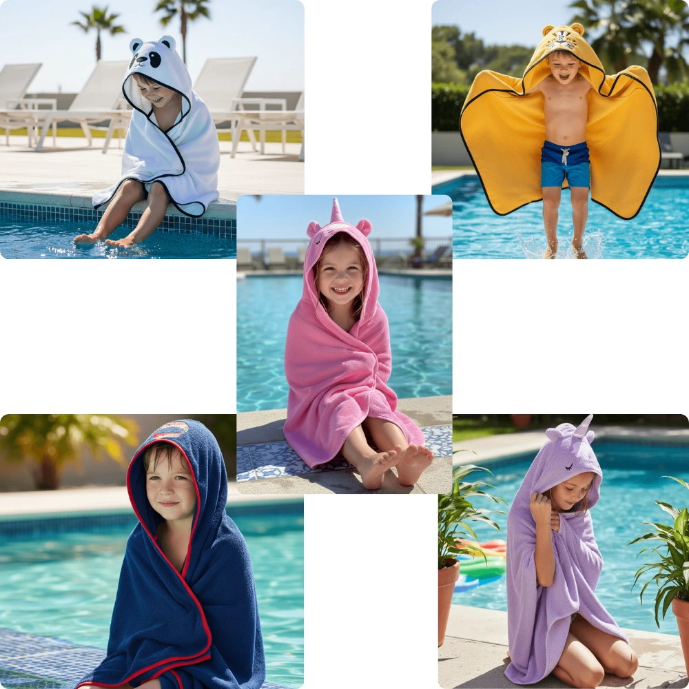 Bagno Milano organic cotton character hooded towel for kids