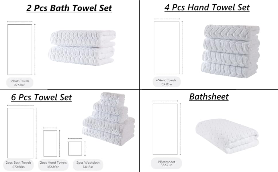 Extremely Soft and Super Absorbent Plush 100% Turkish Cotton Towels