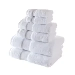 Bagno Milano white Hotel Towels 6 pcs set stacked – bath, hand and washcloth